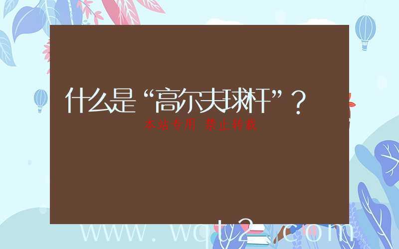 什么是“高尔夫球杆”?